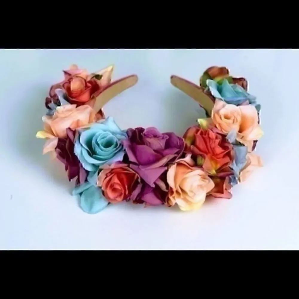 Stunning Handmade Colorful/Pastel Spring Rose Goddess Flower Crown